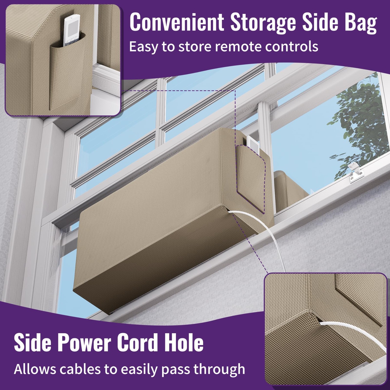 Indoor & Outdoor Air Conditioner Cover Kit for U-Shaped AC Units, Fits 8000-1200