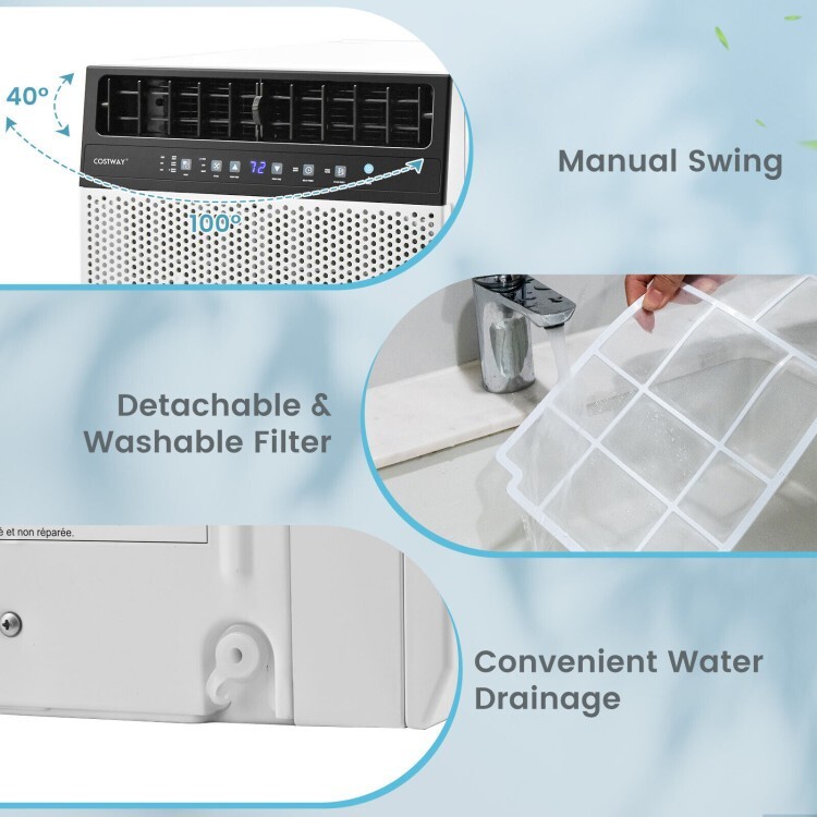 12000 BTU(Ashrae) Heavy Duty Window Air Conditioner Cooling With Handy Remote