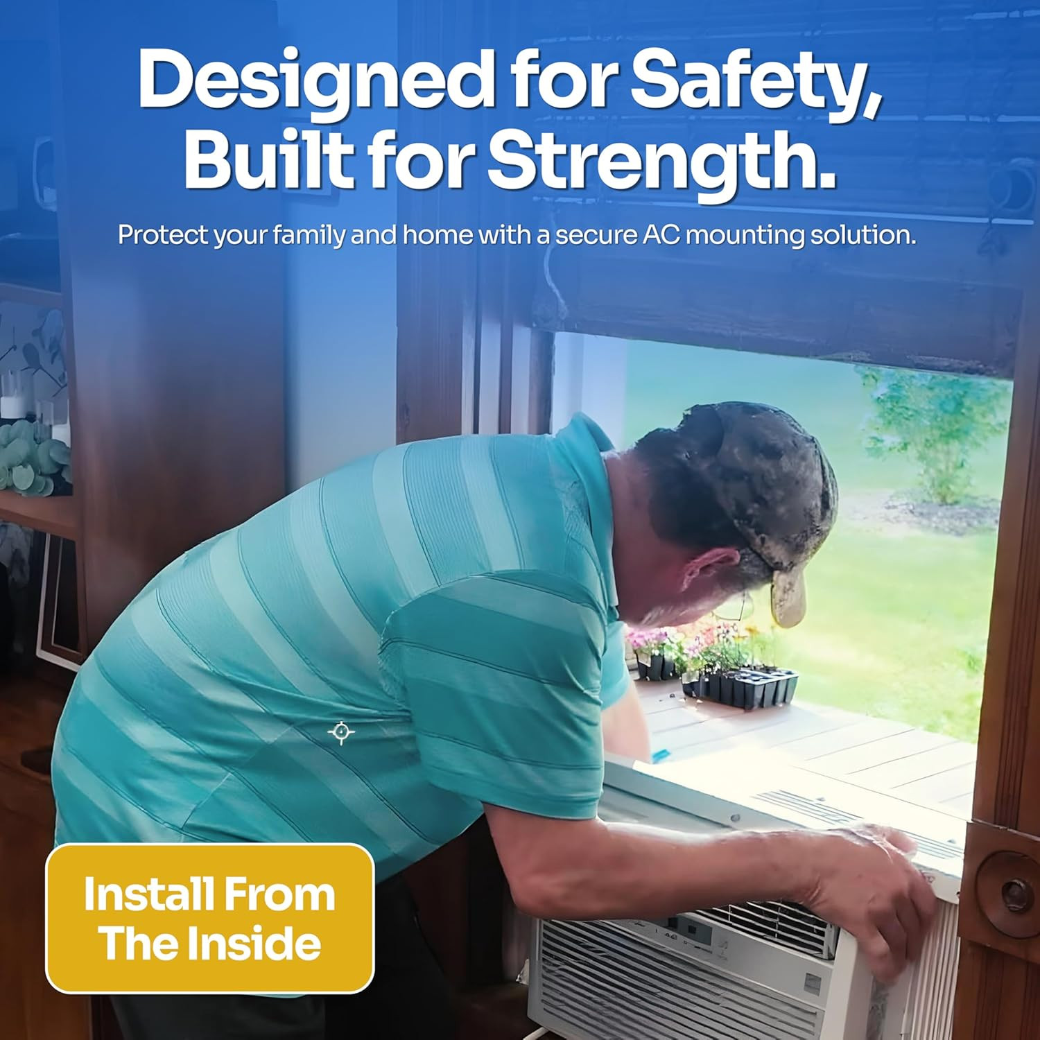 Window AC Bracket – No Tools or Drilling Required – Adjustable Fit (25&Prime;-42&Prime;) – A