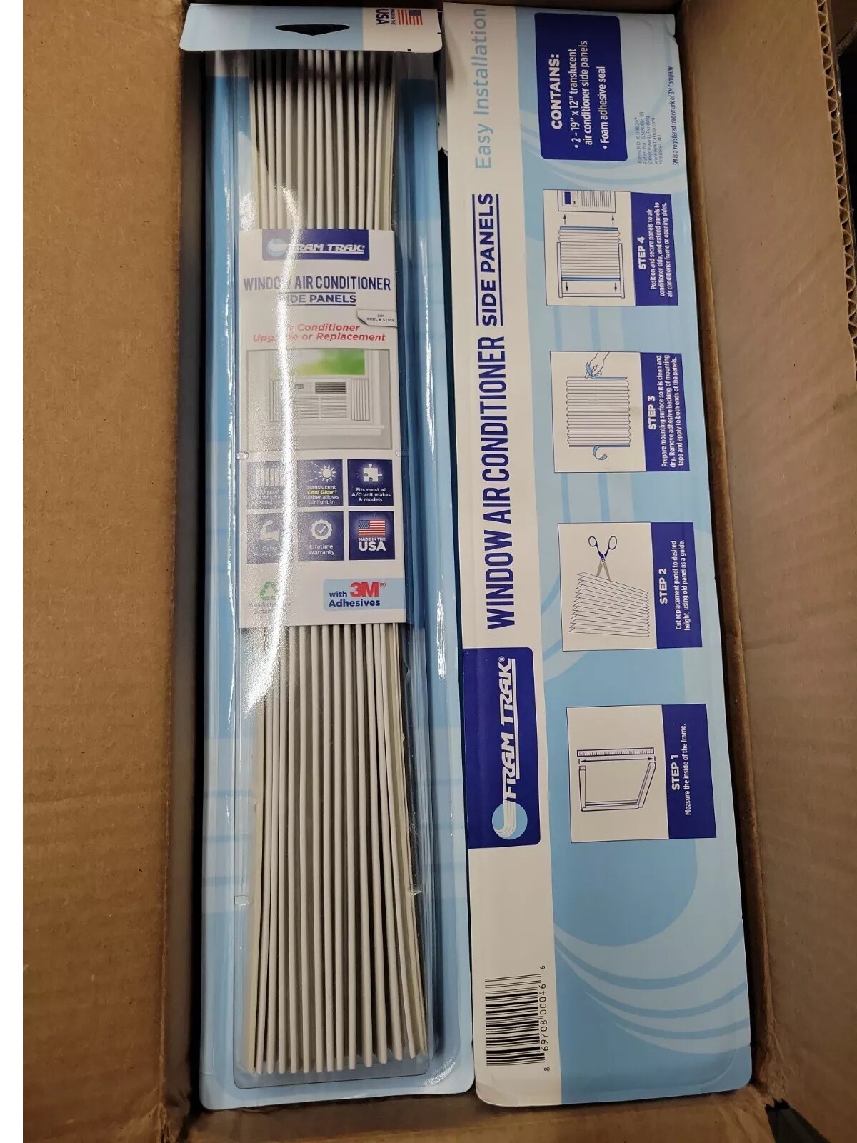 6 Pack FRAM TRAK Window Air Conditioner Accordion Side Panels 19&Prime; x 12&Prime; White