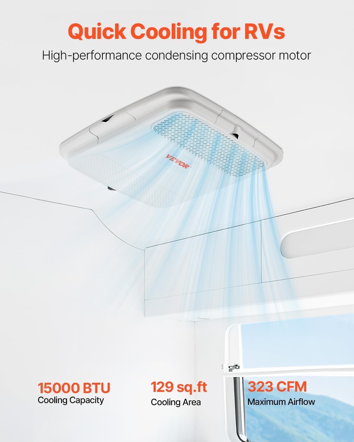 Quiet 15000 BTU Rooftop RV Air Conditioner – Designed for Easy Installation