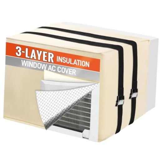 Window Air Conditioner Covers for Outside Unit to Protect 21&Prime;Wx15&Prime;Hx16&Prime;D Beige