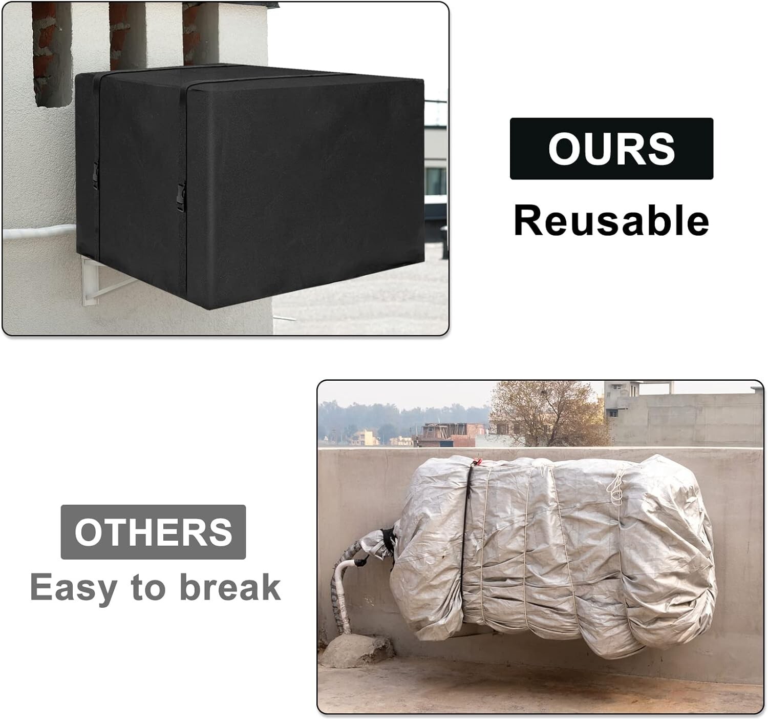 Winter Air Conditioner Covers for U-Shaped Window Air Conditioner Weatherproof