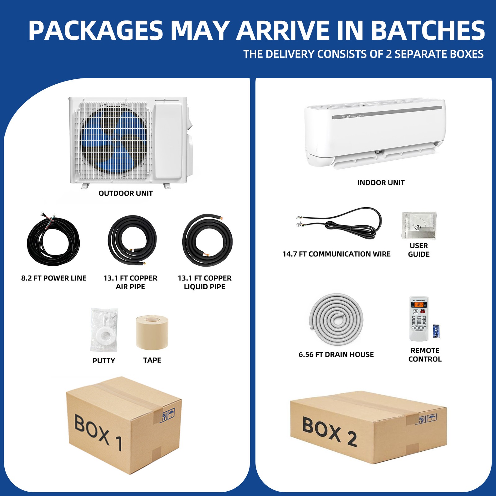 18,000 BTU Ductless Mini Split Heat Pump High Efficiency 19 SEER2 208-230V