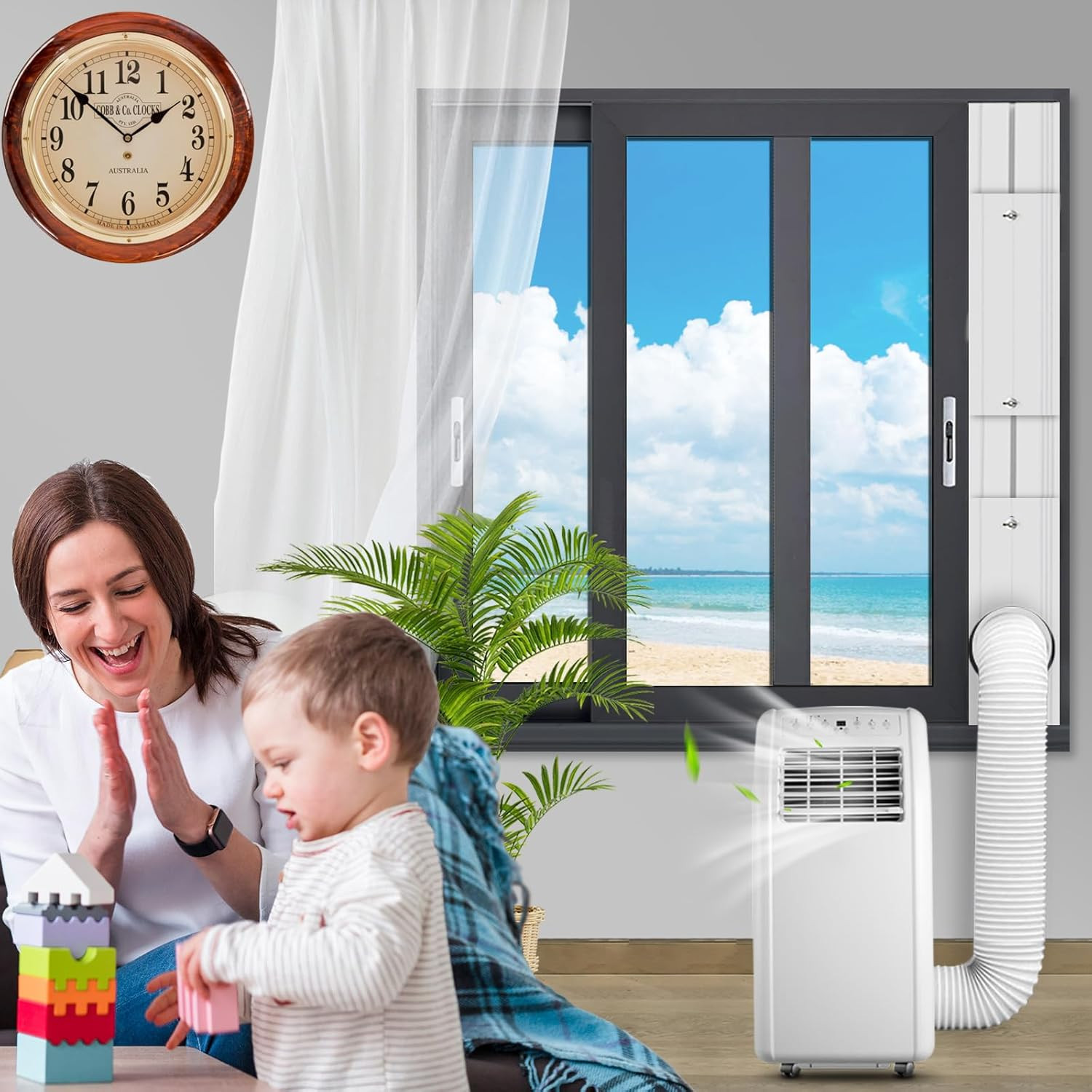 Portable Air Conditioner Sliding Door Vent Kit, Mobile AC Window Vent Kit