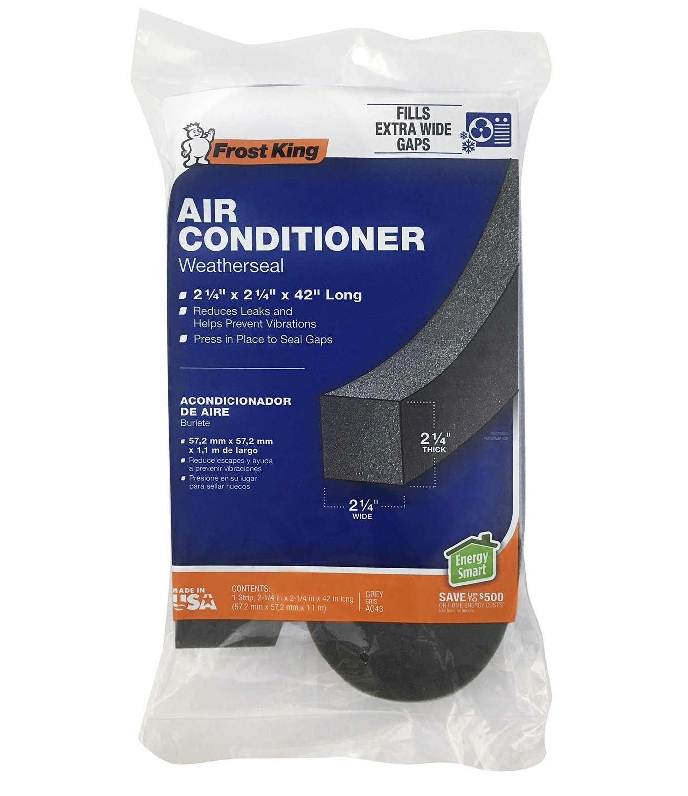 Frost King AC43H Air Conditioner Weatherseal Tape, 2-1/4 Inch, 2-1/4&Prime; W, 2-1/4&Prime;
