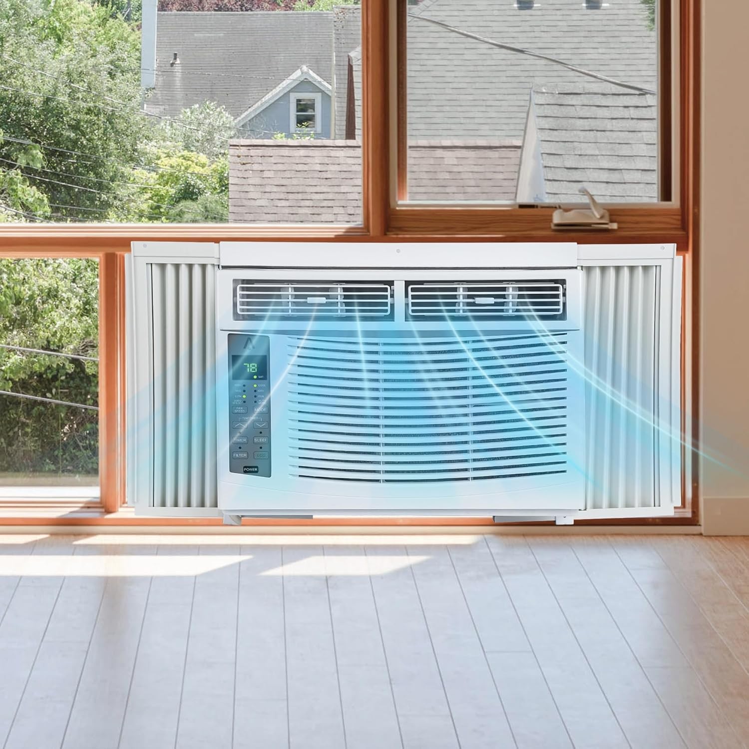 6000 BTU Smart Window AC Unit with WiFi Remote Cools 350 Sq. Ft. Quick Install