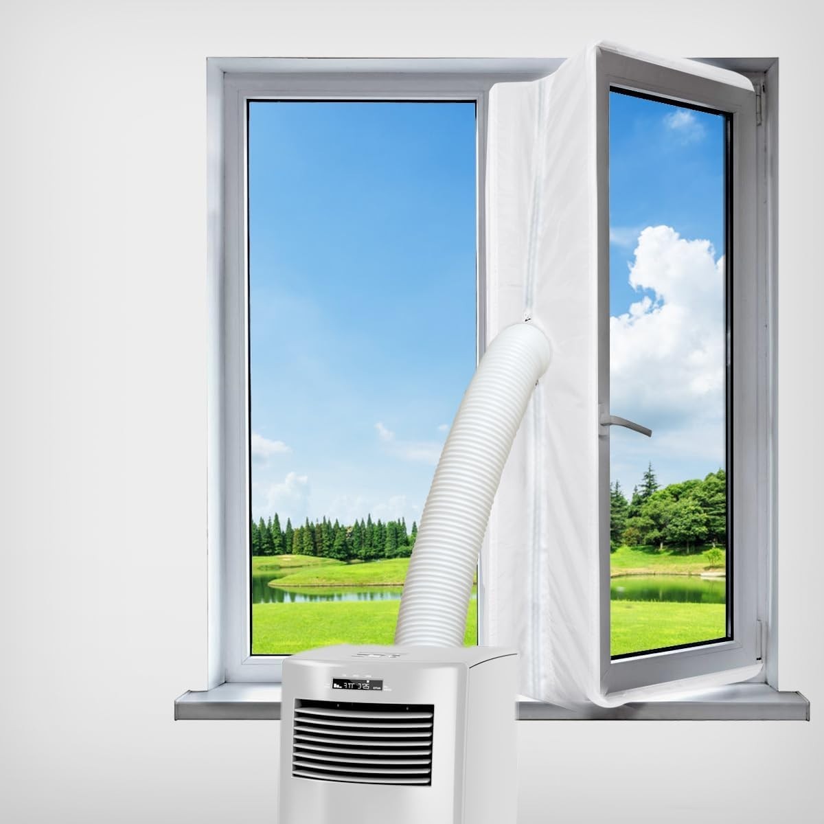 Portable Air Conditioner Window Seal Kit – Zippered 158 Inch Air Exchange Guard