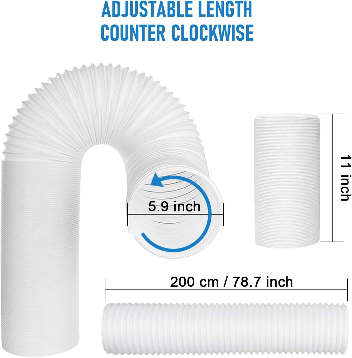 Ultimate Portable Air Conditioner Window Vent Kit | 5.9&Prime; Exhaust Hose & 4 Plates
