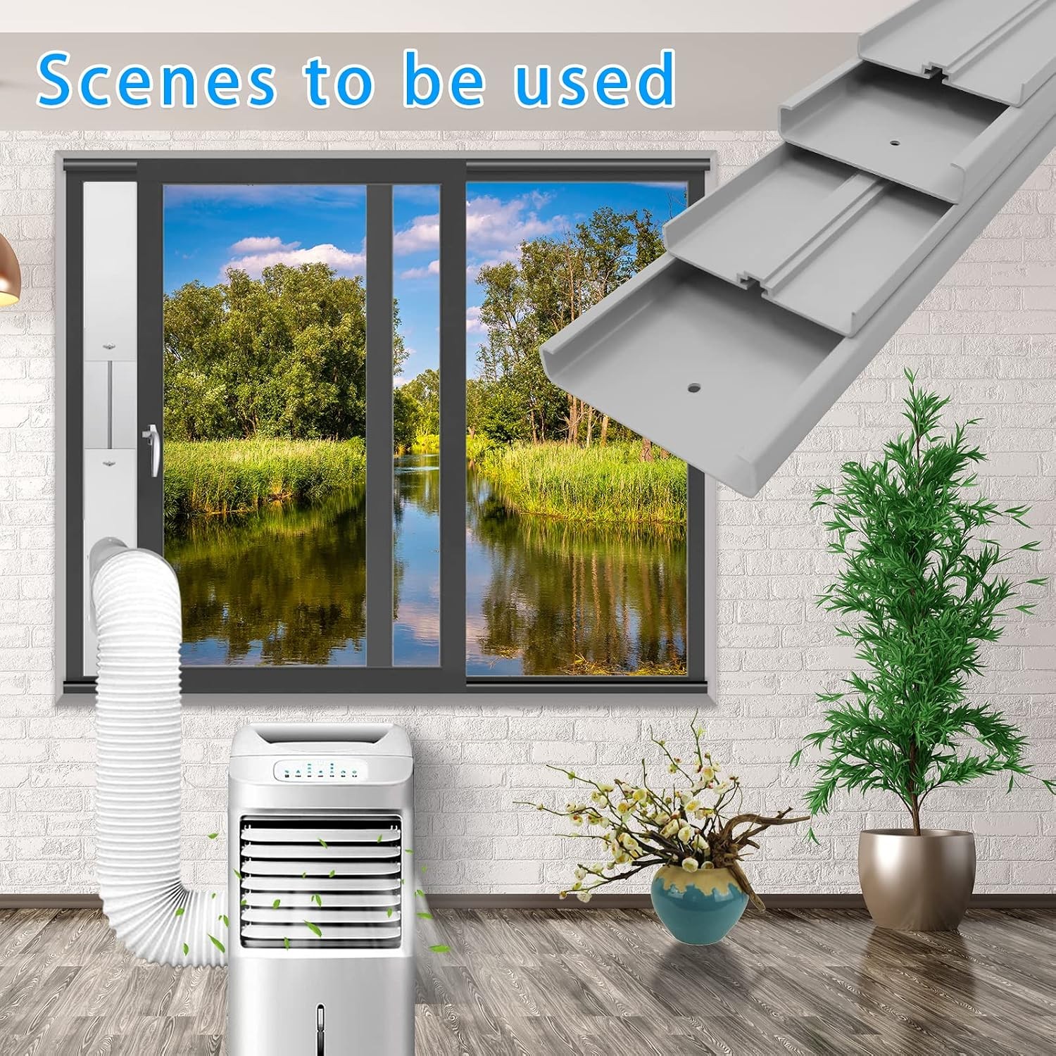 Portable Air Conditioner Window Vent Kit with 5.1inch Exhaust Hose 6 Piece