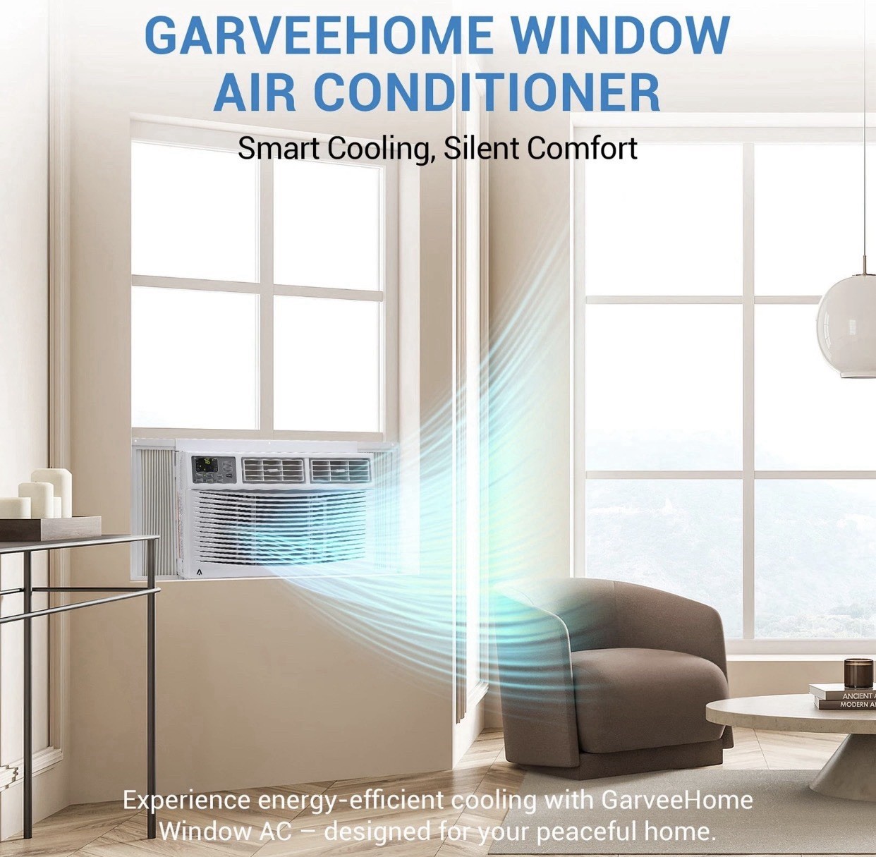 Garvee 8000 BTU Window Air Conditioner Unit with Remote Control Cool to 350 Sqft
