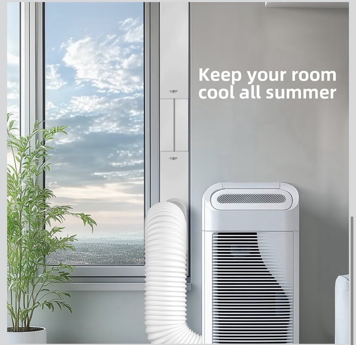 Cocobeen Portable Air Conditioner Window Kit Universal Slide Vent Panel 5.9&Prime; NEW