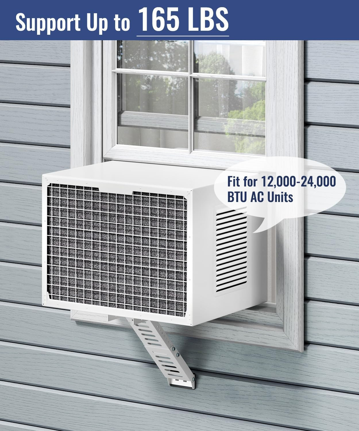 Air Conditioner Support Bracket, Window AC Bracket, up to 165Lbs | Universal Fit
