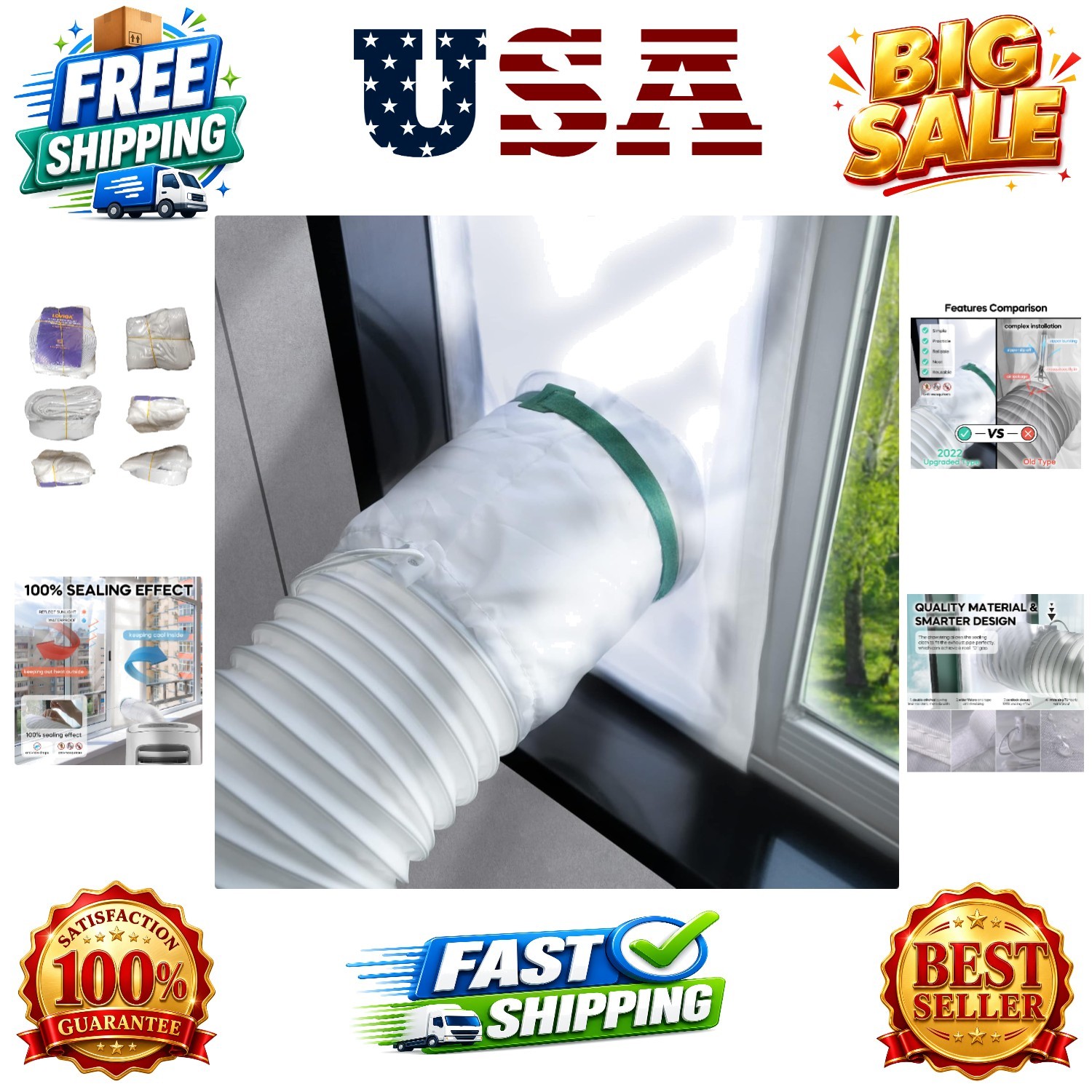 Window Seal for Portable Air Conditioner, 100% Sealing Effect AC Window Seal …