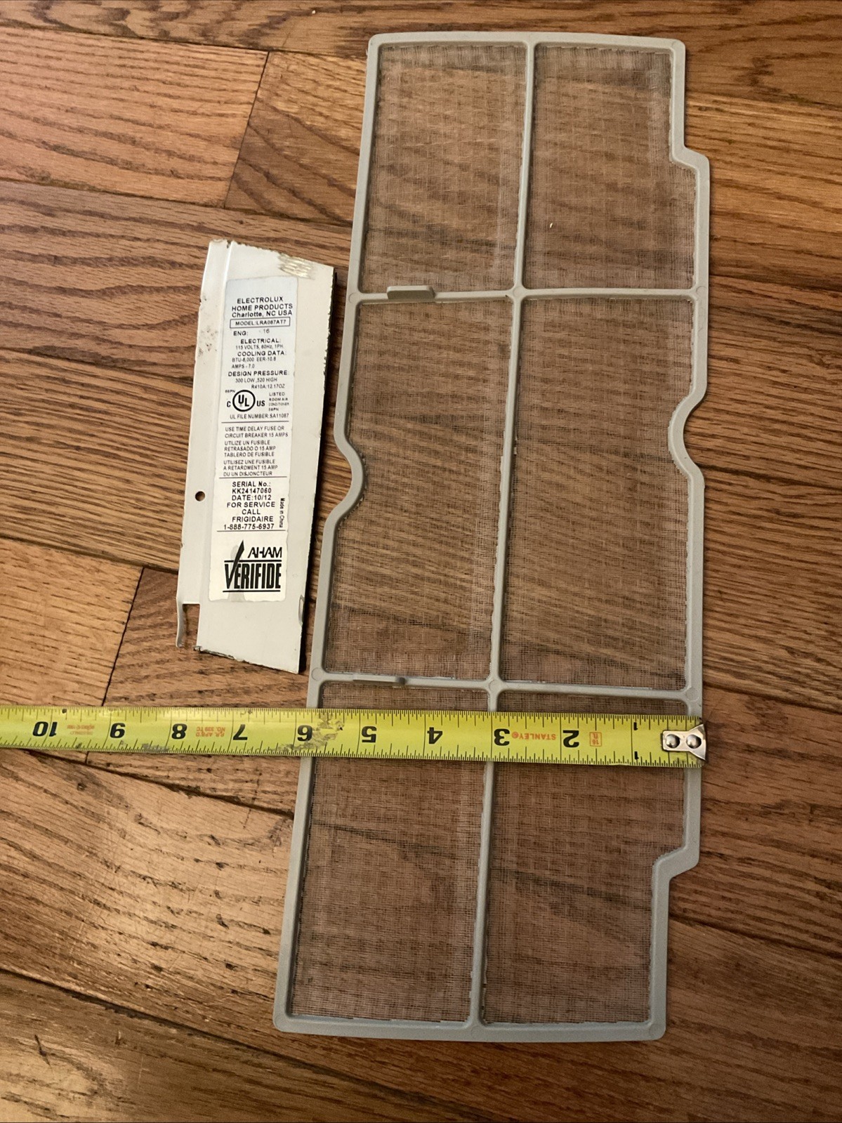 Used OEM Frigidaire Air Conditioner FILTER, AIR, PLASTIC FRAME 5304536669