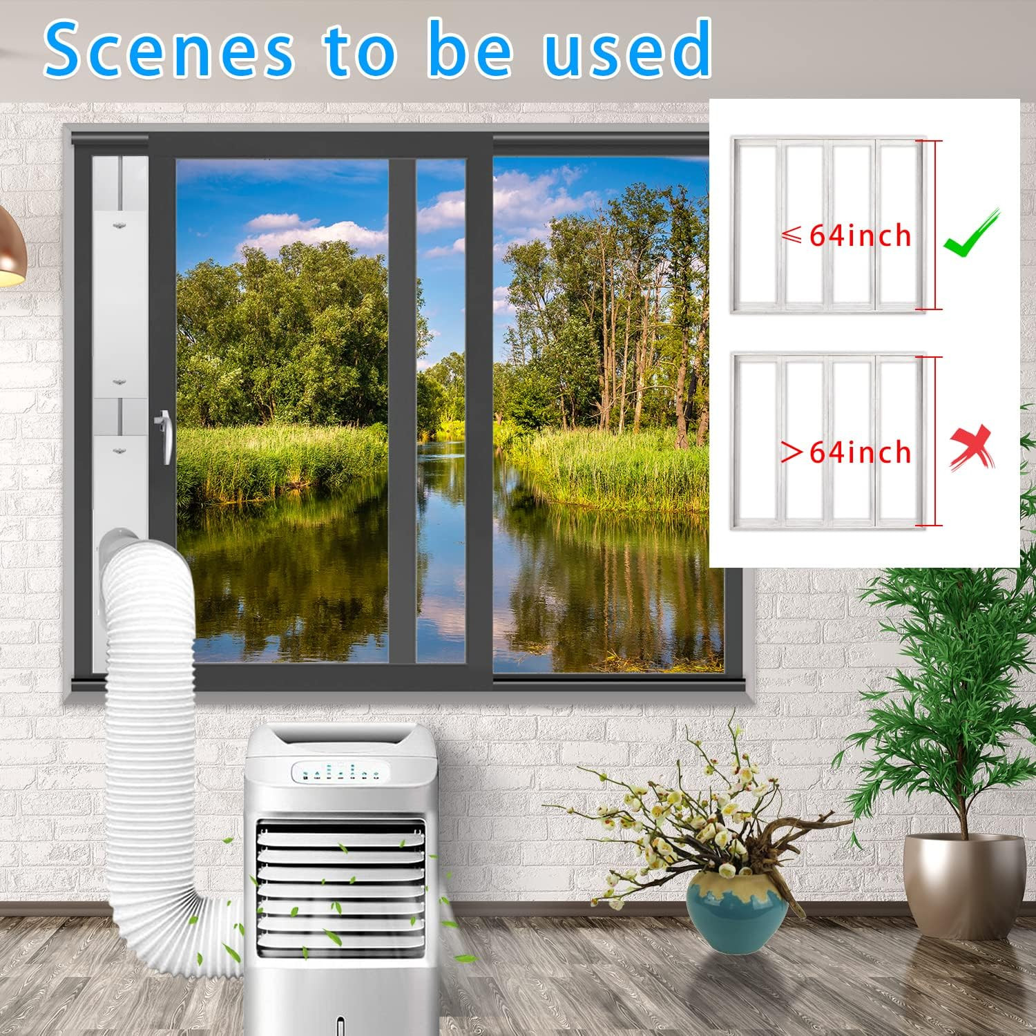 Portable Air Conditioner Window Vent Kit with 5.9 Inch Diameter 59 Inch Length E