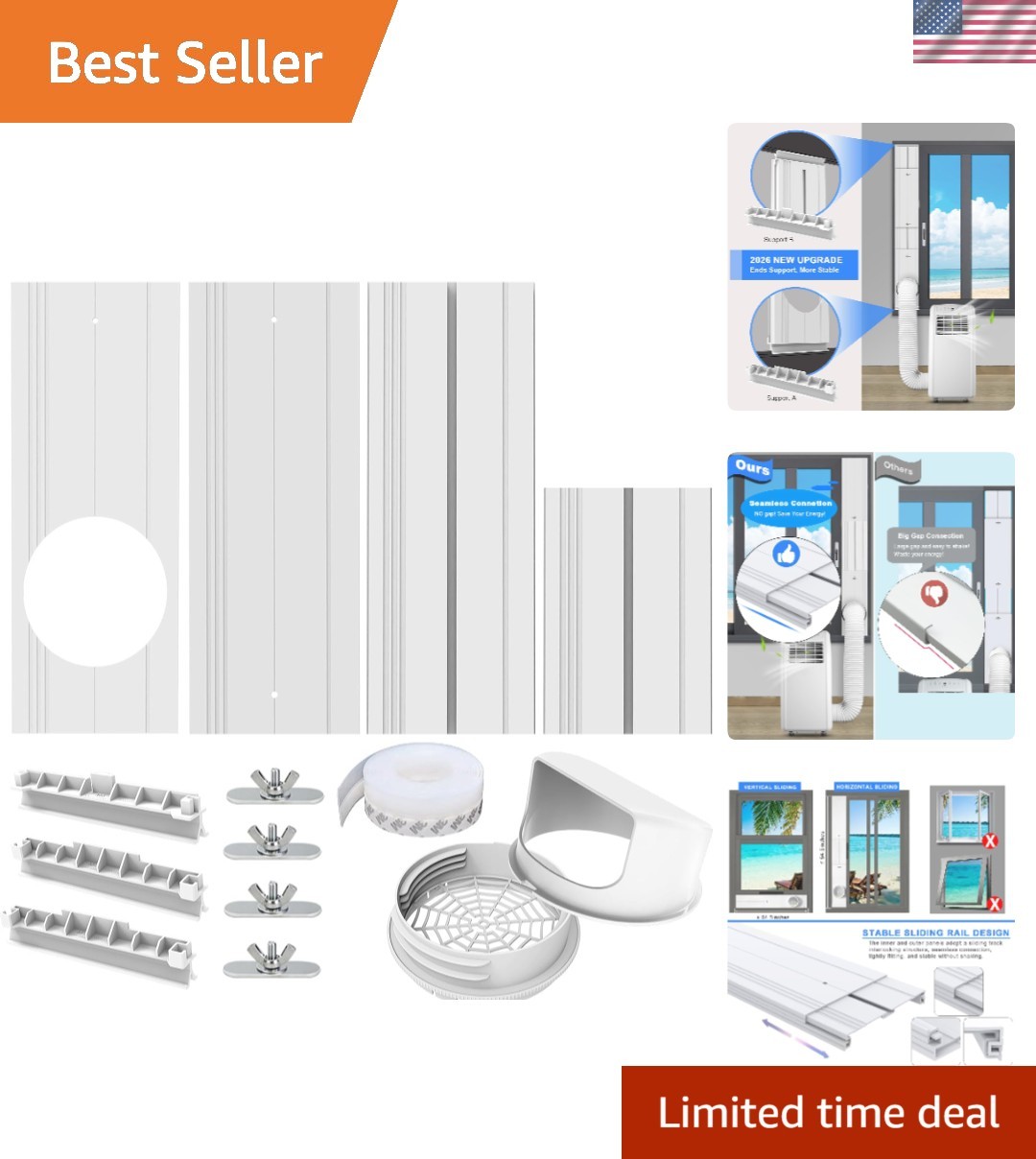 Universal Portable AC Window Seal Kit with Adjustable Panels – Energy Efficient