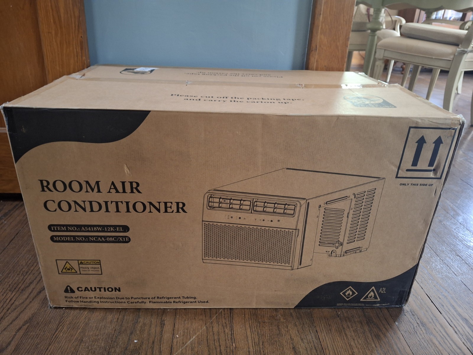 Kissair 12000 BTU U-Shaped Window AC 550 sq ft, Remote, 24Hr Timer, White