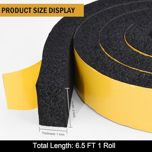 Window Air Conditioner Foam Tape – 2&Prime; Wide x 1&Prime; Thick Weather Stripping Seal, 13