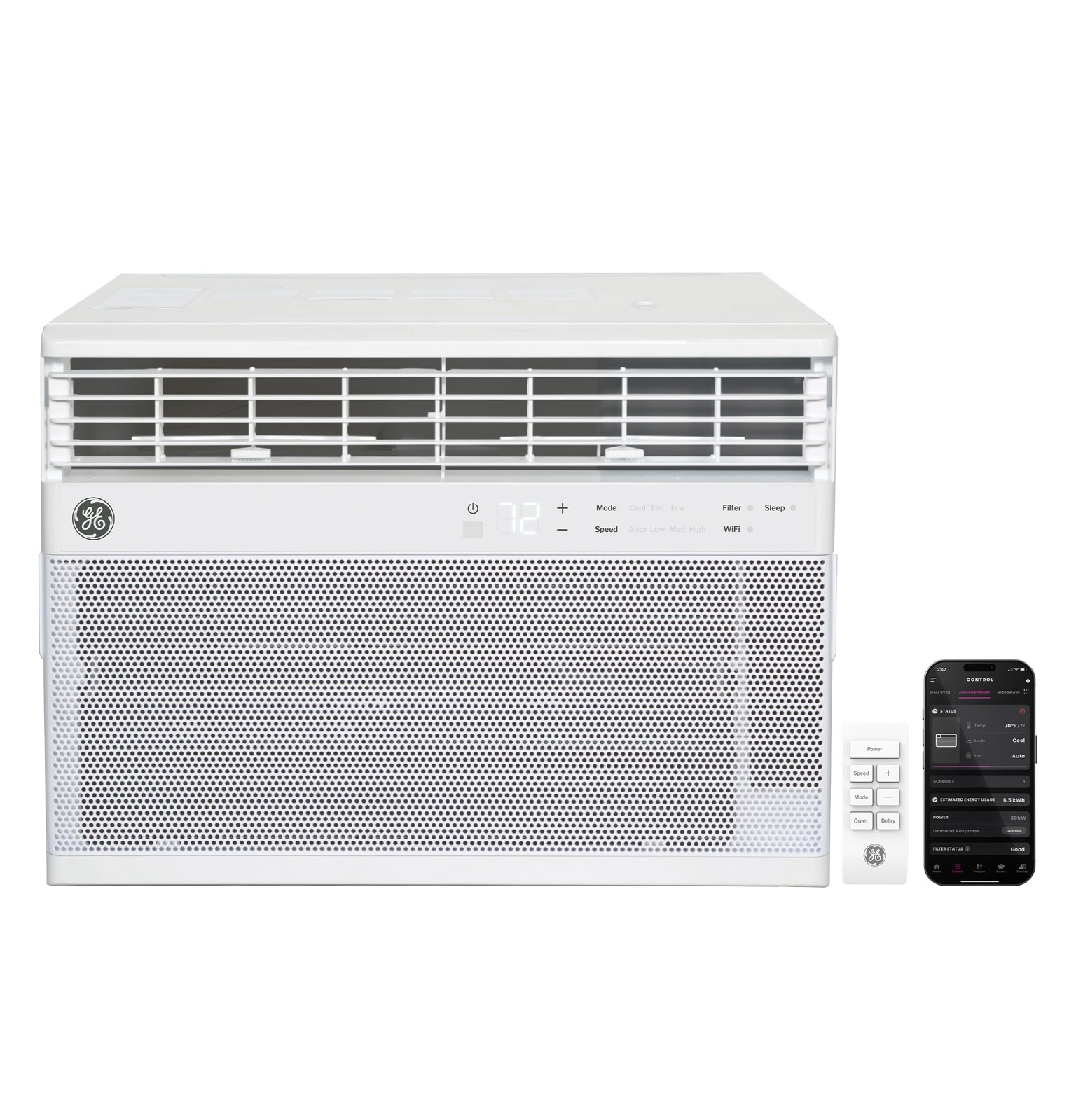 GE 8,000 BTU Smart Window Air Conditioner, Quiet & Energy Efficient Bedroom A…