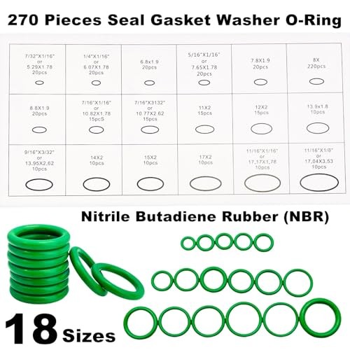 270PCS O-Ring Set + 49PCS Car Air Conditioner Valve Core Car A/C Repair Kit