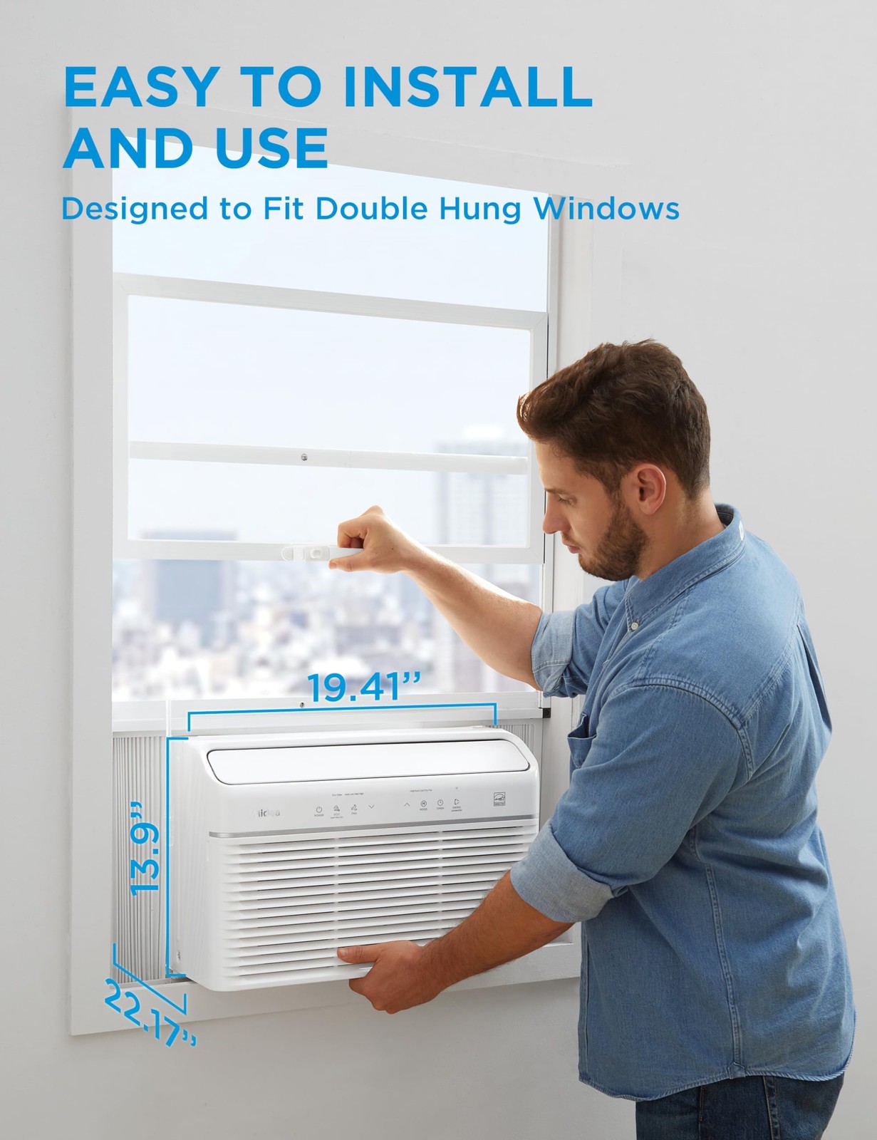 Midea MAW08HV1CWT 8000 BTU Smart Inverter Window AC Heat Dehumidifier White