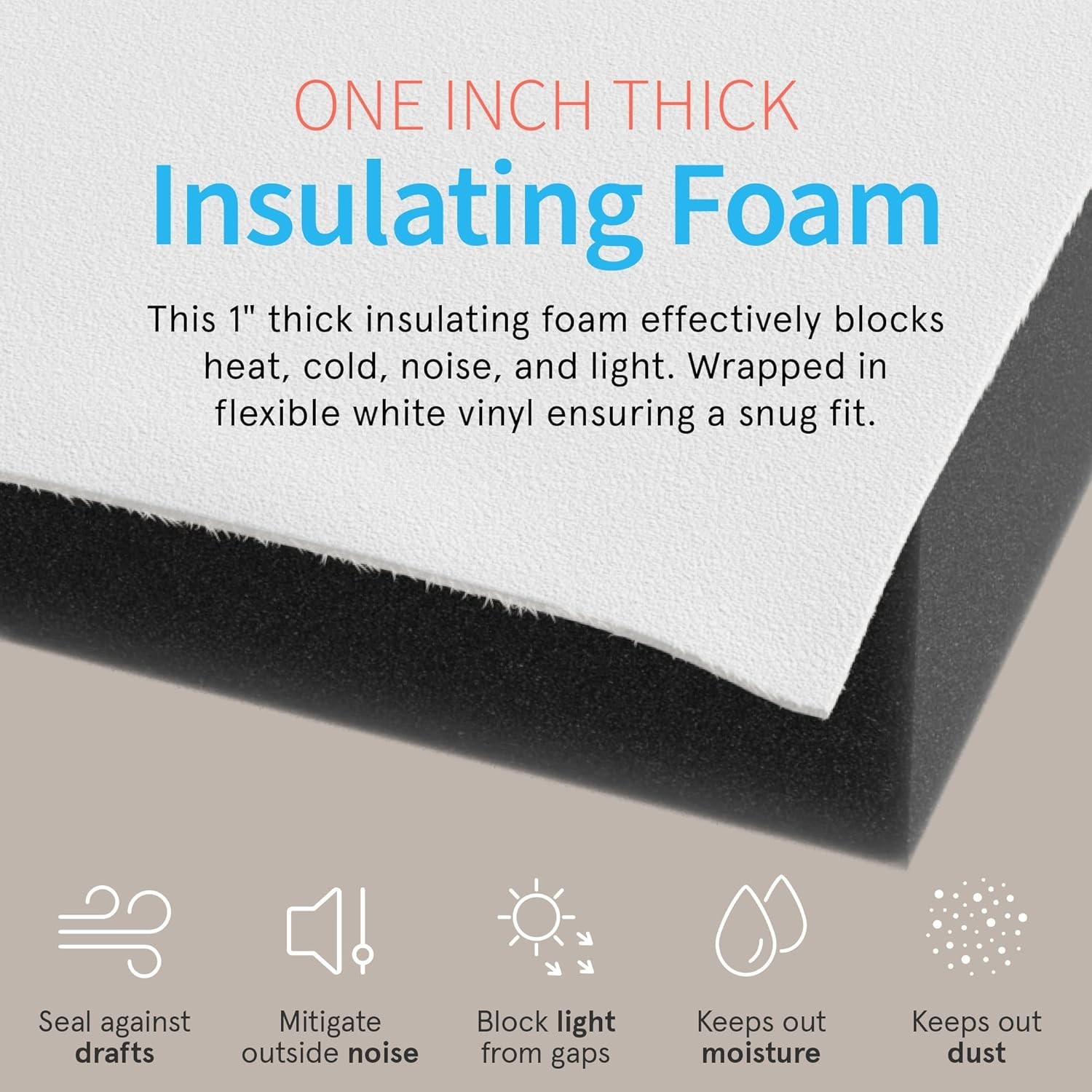 White Vinyl Foam Surround Insulation Side Panels for Window AC Units