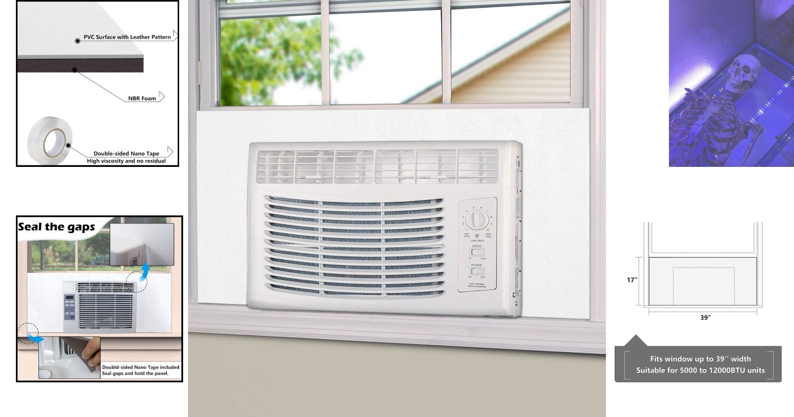 Universal Fit Window AC Side Foam Panel – Easy Install Summer & Winter Seal