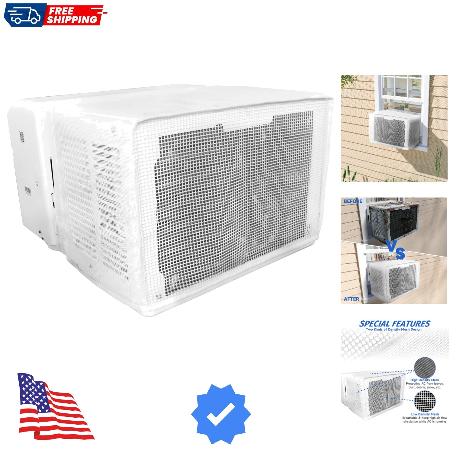 Window AC Mesh Cover 20&Prime; W x 12.2&Prime; D x 13.4&Prime; H Specially for Midea U-Shaped A…