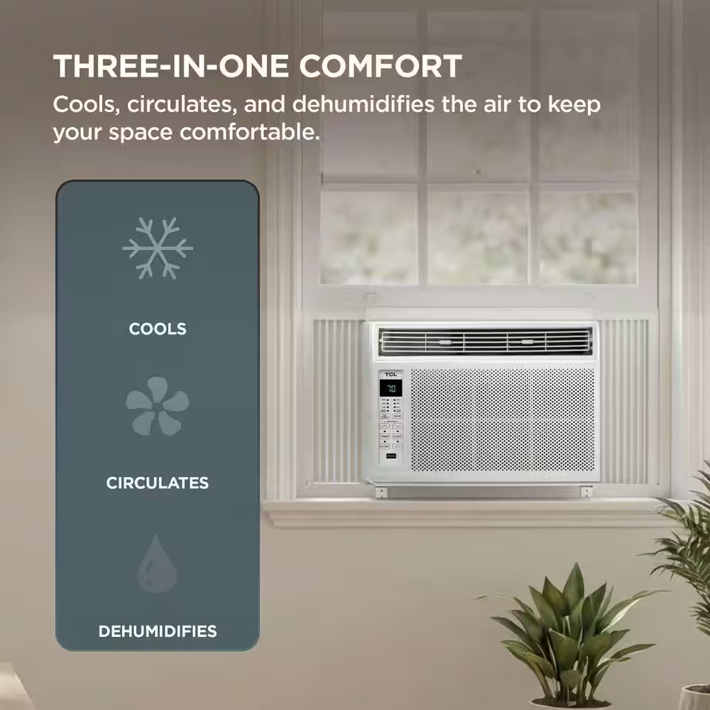 6,000 BTU (DOE) Window Air Conditioner Cools 250 Sq. Ft. with Remote in White