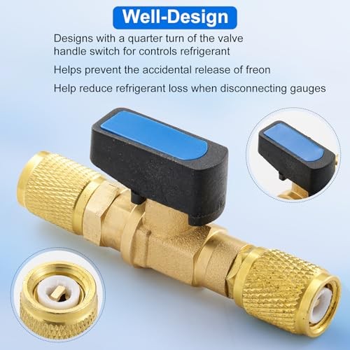 1/4 SAE Female HVAC Control Valve Air Conditioner Ball Valve, 1/4 SAE Female