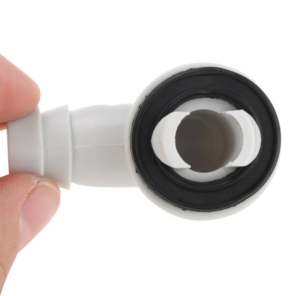 Plastic Air Conditioner AC Drain Hose Connector Elbow Fitting&Rubber Ring Kit 8x
