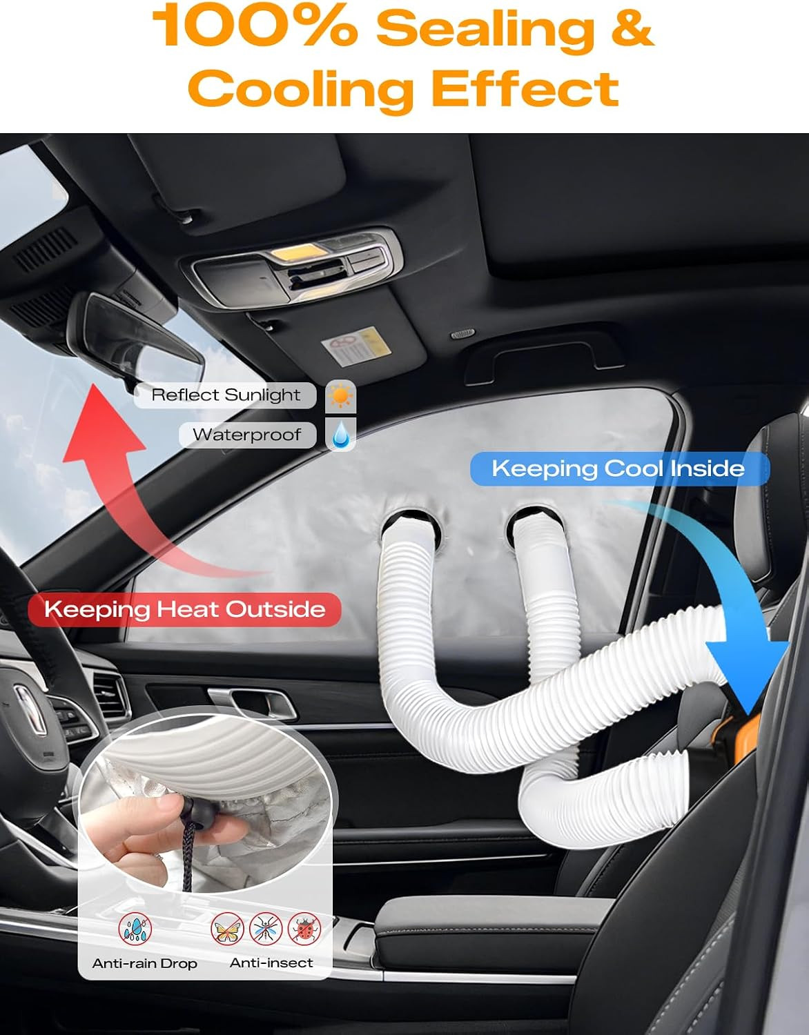 Portable Air Conditioner Window Kit – Car Window Vent Seal Kit for AC/Dryer | Fi