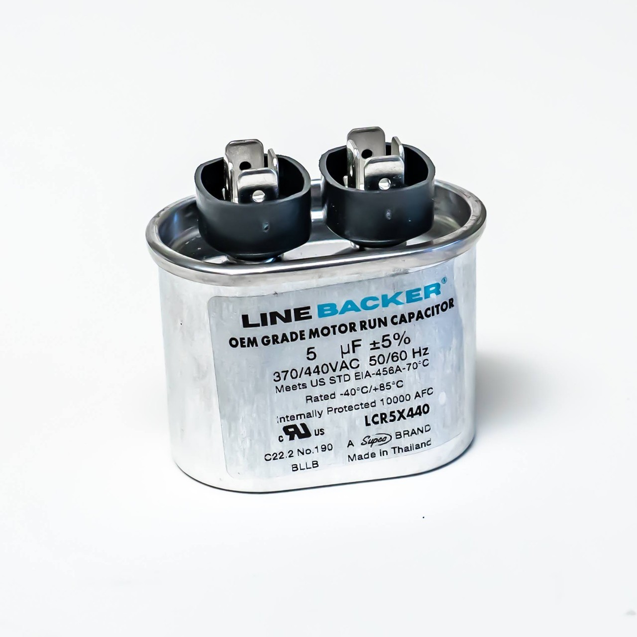5 uf MFD Oval Dual Run 370/440 Volts for HVAC Motors Compressors