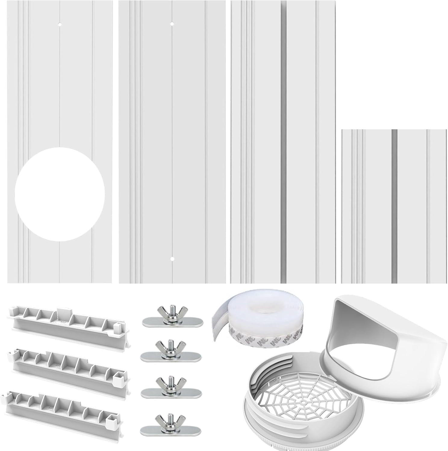 Portable Air Conditioner Window Vent Kit with 2-In-1 Coupler Fit for 5.0&Prime;/5.9”