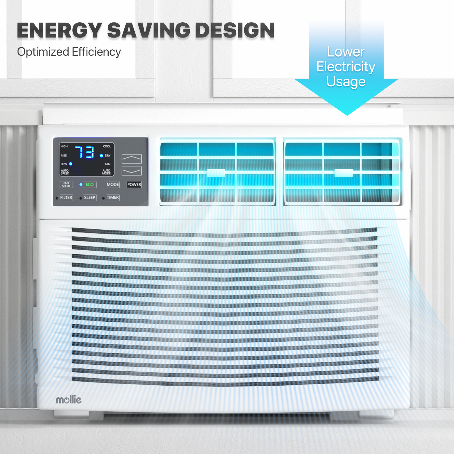 12,000 BTU Window Air Conditioner Auto Restart 6 Mode Dehumidifier Fan 450 sp.ft