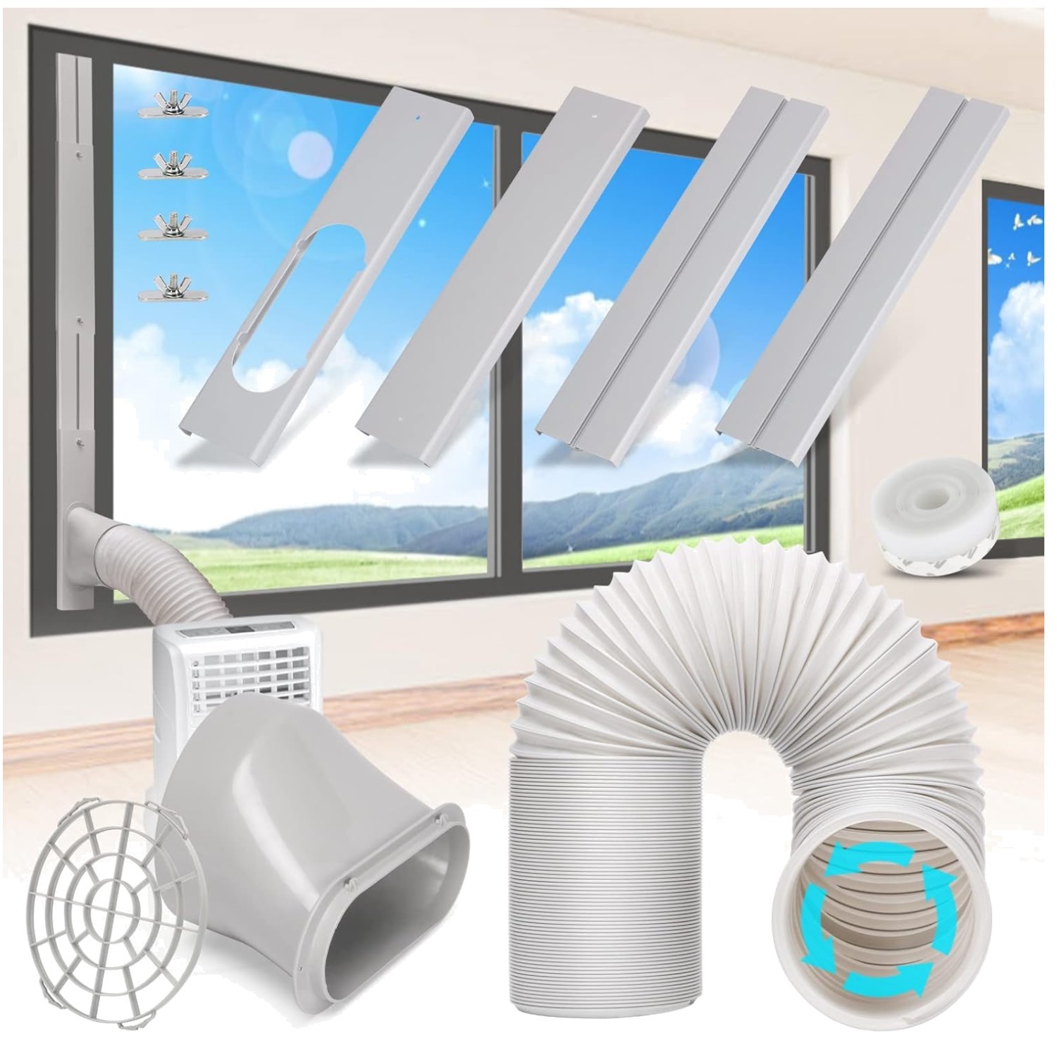 Universal AC Window Kit with 5.9&Prime; Exhaust Hose