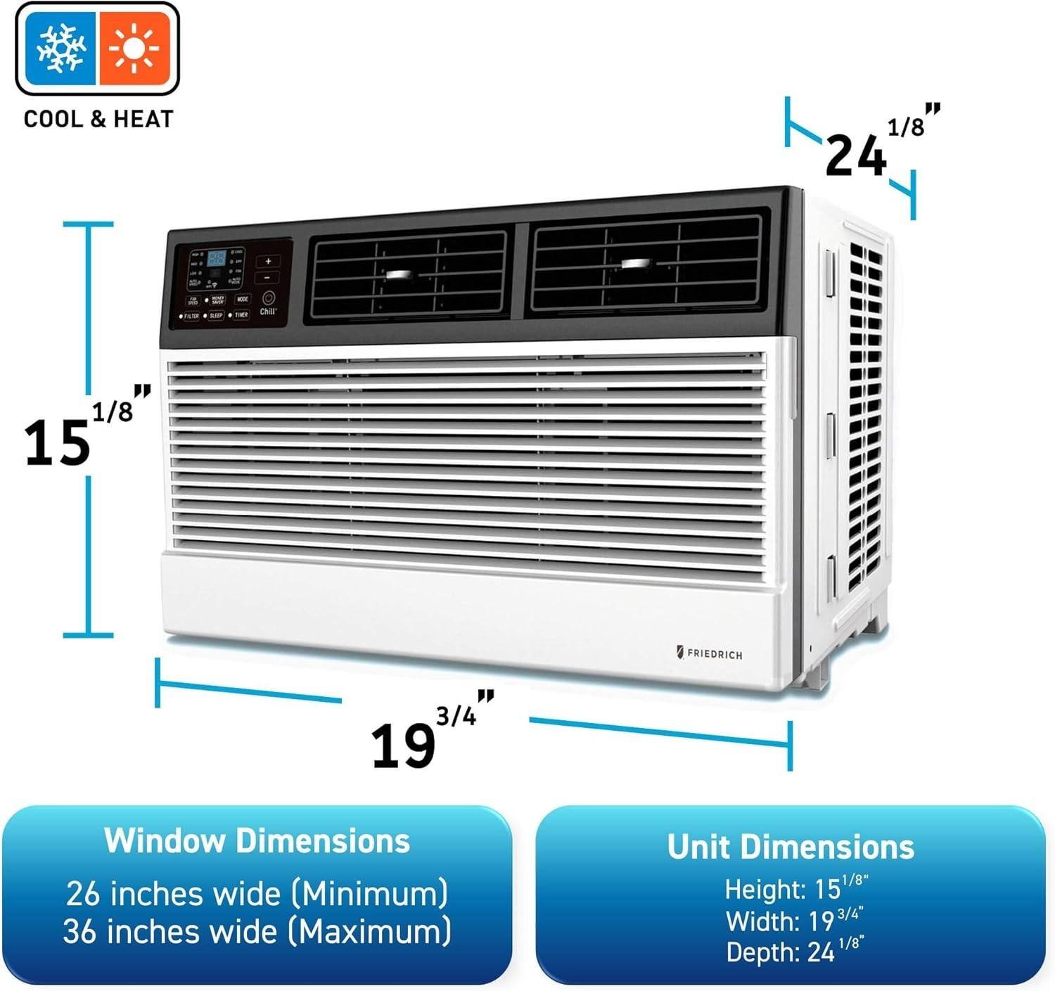 Friedrich 12000 BTU 550 sp. ft. Window Cooling/Heat Smart Air Conditioner