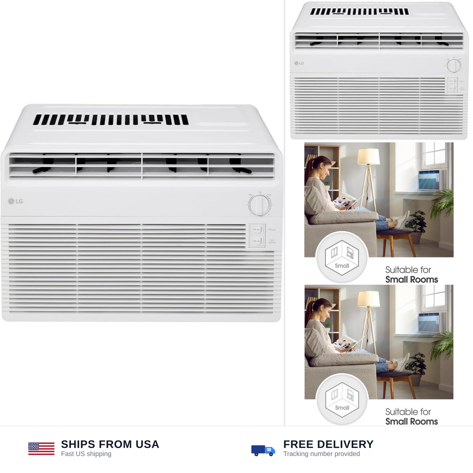 LG 5000 BTU Window Air Conditioner [2024 New] Easy Mechanical Control Ultra-Q…