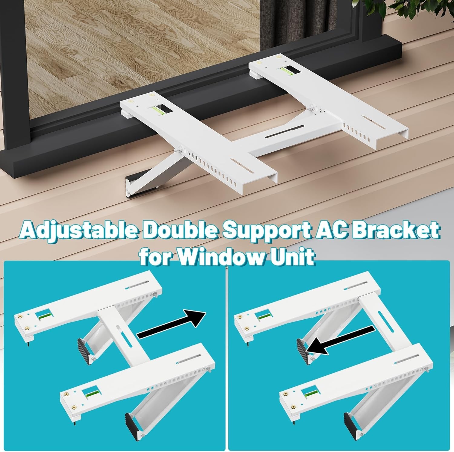 Window Air Conditioner Bracket Support Up to 200 lbs for 5 000 to 22 000 BTU AC