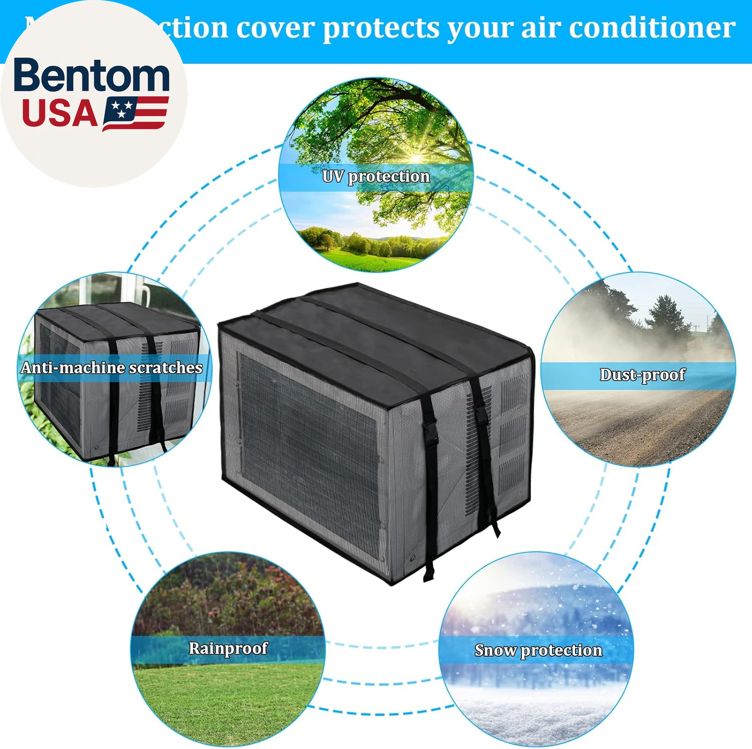 Newest Design Mesh Window Air Conditioner Cover Outdoor, Support Window AC Unit