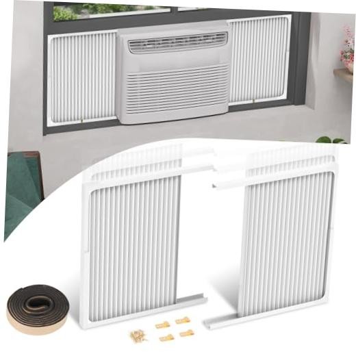 Adjustable Window Air Conditioner Side Panels with Frame Set,Extra Wide Window