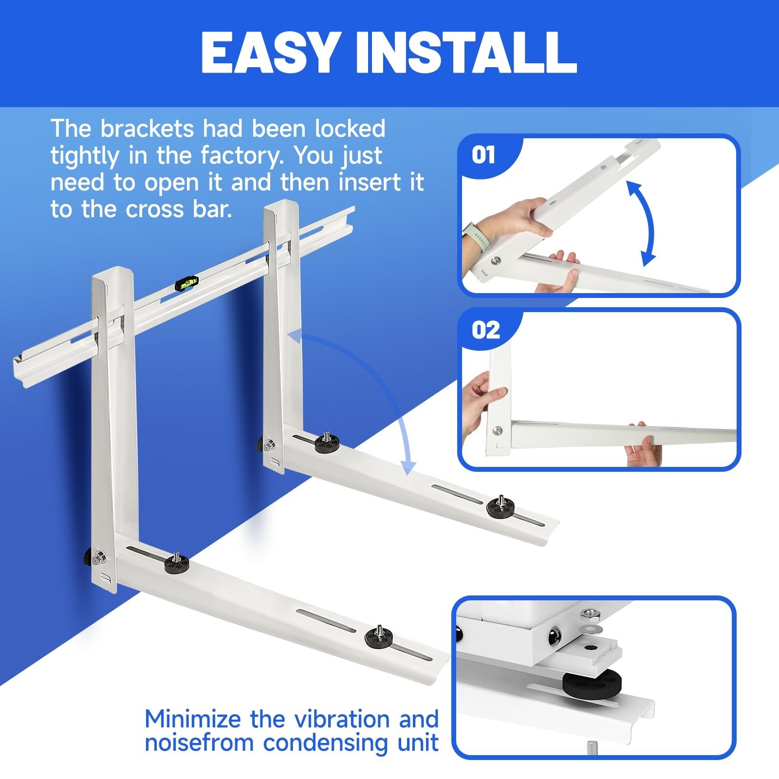 Heavy Duty Mini Split Wall Mount Bracket for AC Heat Pump 9000-36000 BTU, Foldab