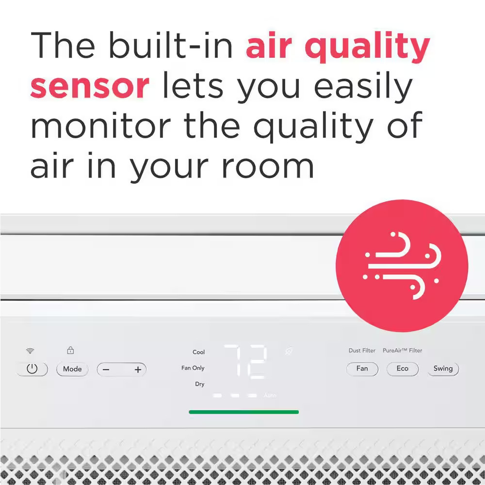 12,000 BTU Window Air Conditioner Cools 550 Sq. Ft. with Remote and Wi-Fi in Whi