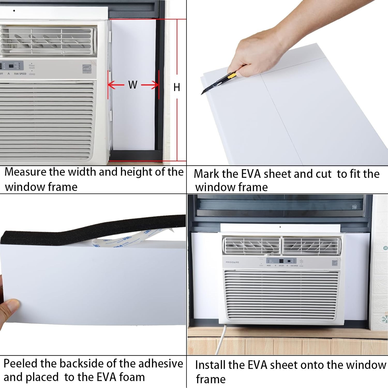 Window AC Insulation Side Panel Kit Foam Seal 2 Pack Air Conditioner