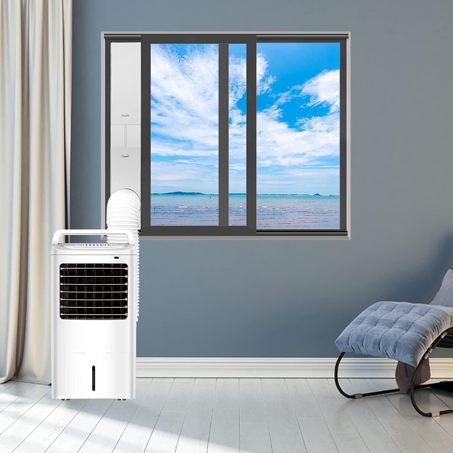 Effortless Installation Adjustable AC Window Vent Kit with 5.1” Hose Included