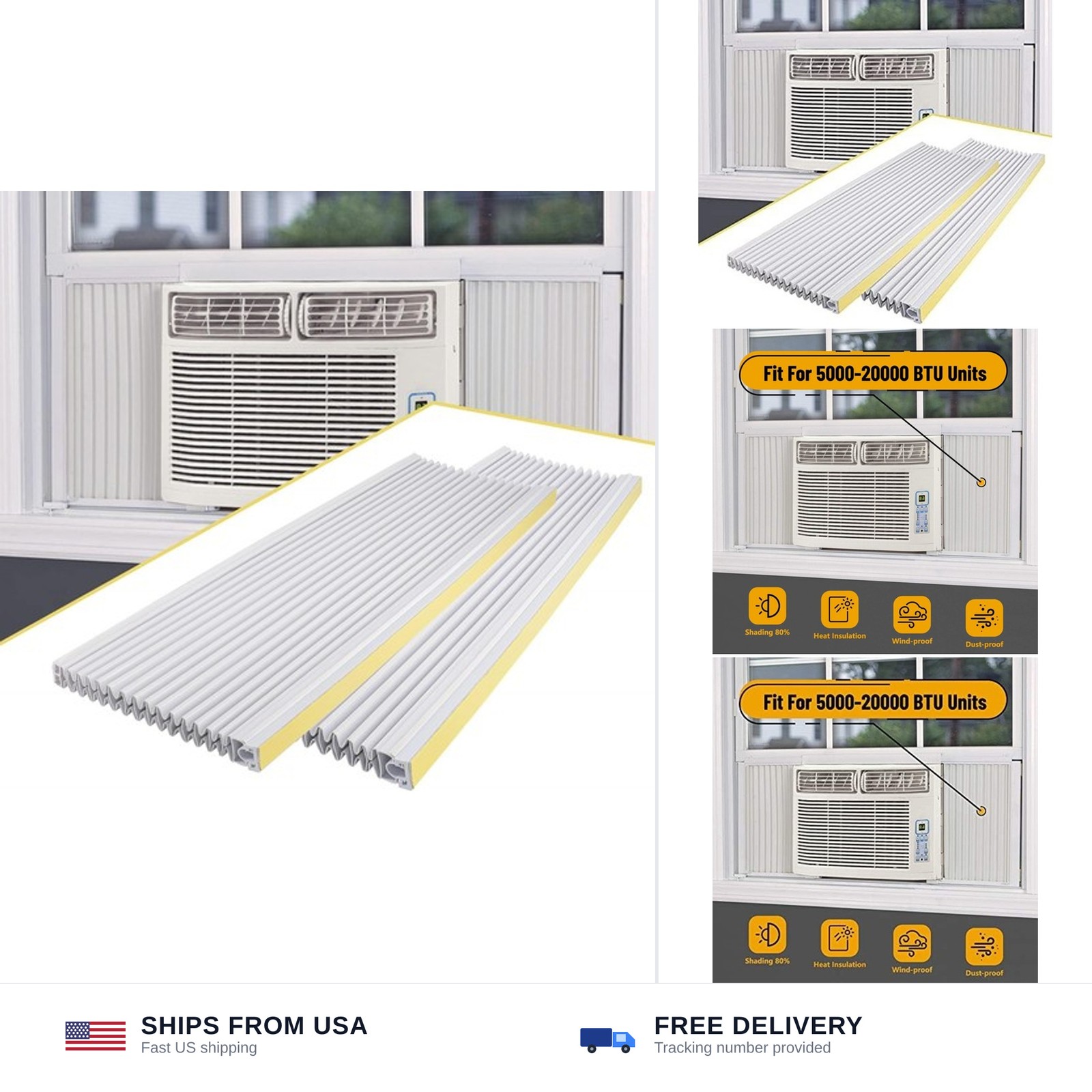 LBG Products Air Conditioner Side Panel Kit for Window AC Units, Fits Up to 1…