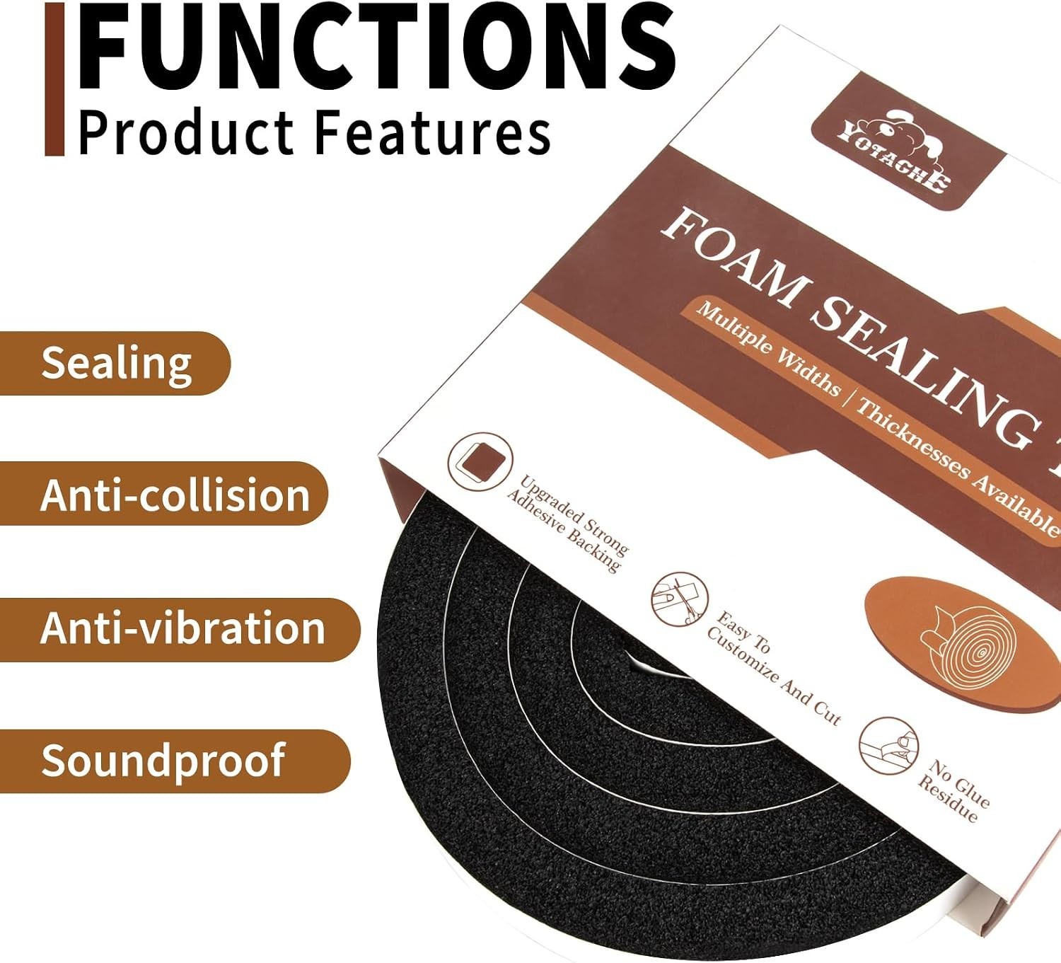 Air Conditioner Window Seal Kit – 1&Prime;x1&Prime;, 13Ft 6.5Ft x 2, Black | High Resilie…