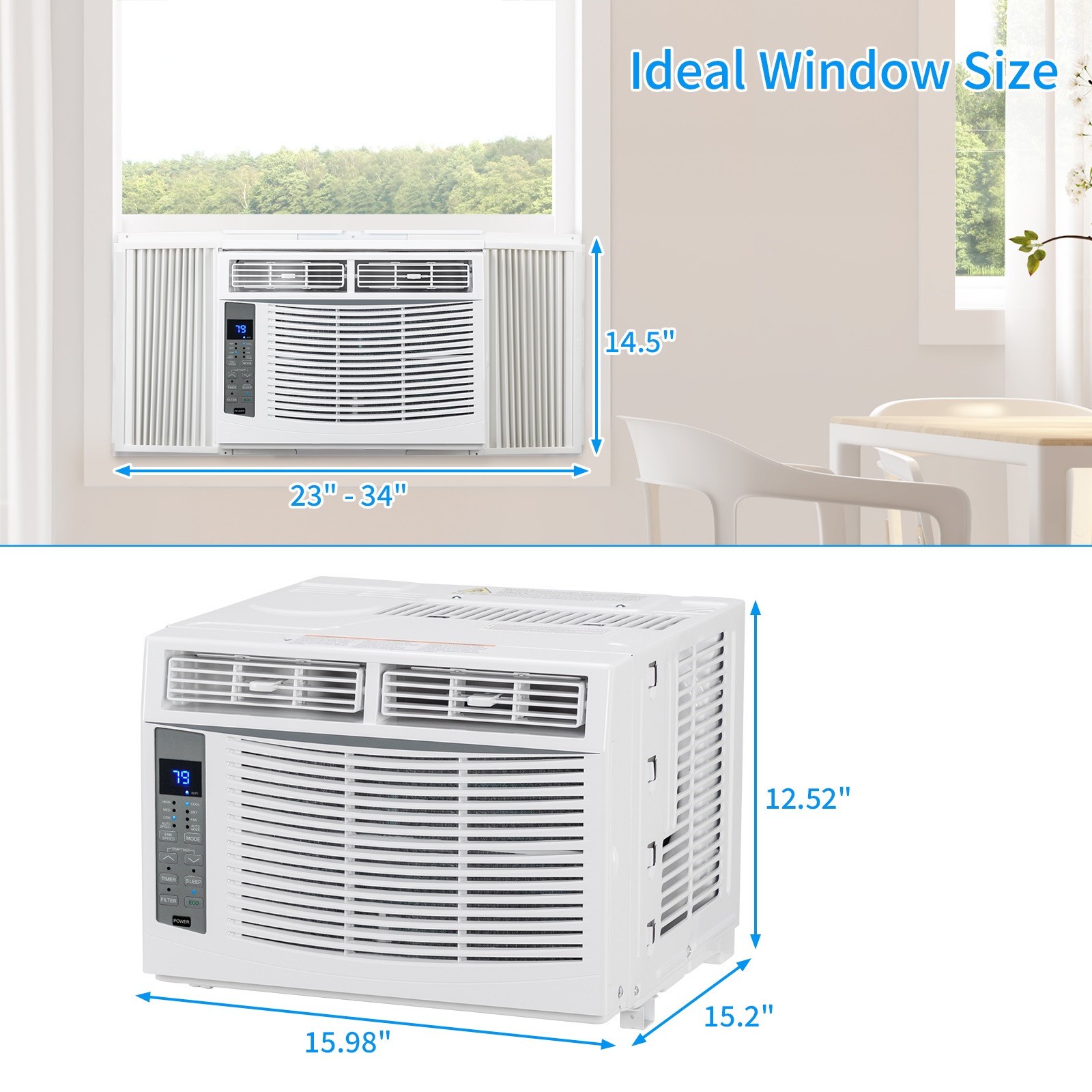 MOTOOS 6000BTU Window Air Conditioner ABS Window Type Refrigeration All-in-One