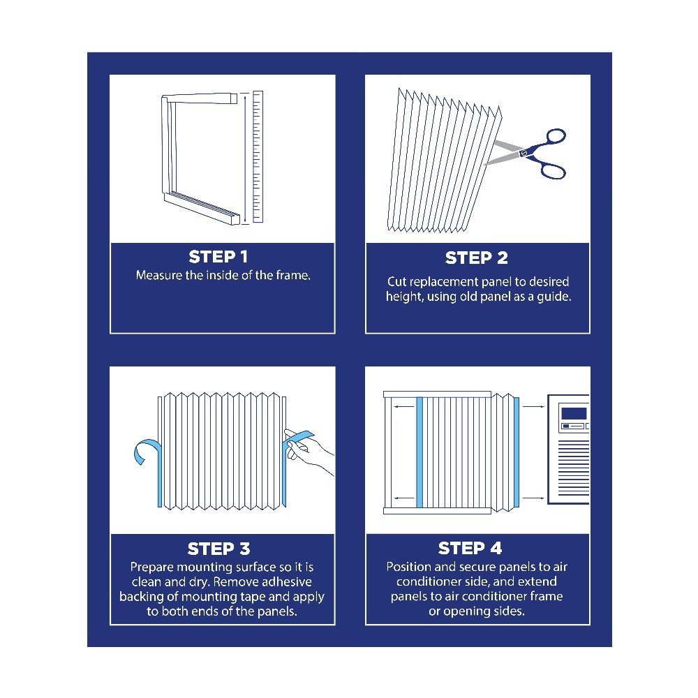 Adhesive Replacement Window Air Conditioner Side Panels, 19&Prime; H x 12&Prime; W, Beige
